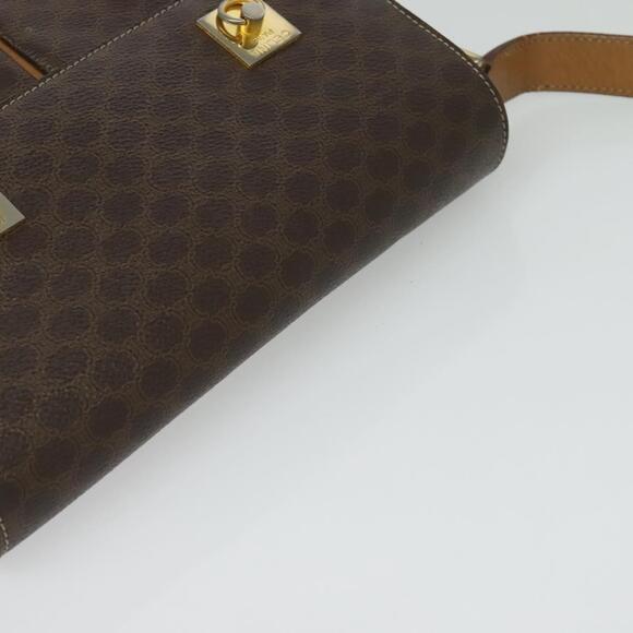 CELINE Macadam Canvas Shoulder Bag Pvc Leather Brown Gold - Picture 6 of 12